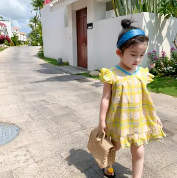 

2020 Hot Selling Baby Girls Plaid Dress Summer Kids Girls Dresses 1-6 Years