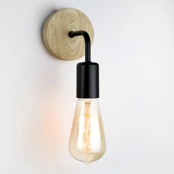 

E27 Wooden Wall Light AC85-265V Wood Vintage Sconce Wall Lamp Bedside Lamp for Bedroom Indoor Lighting Industrial Decorative