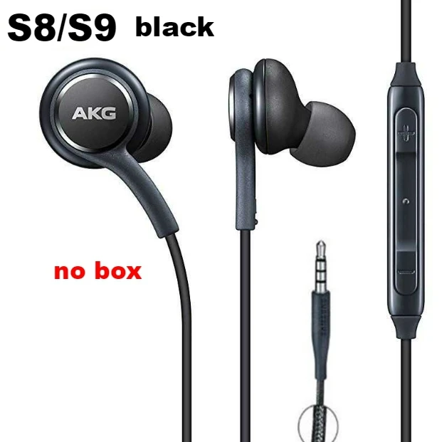 S8 S9 black no box Наушники AKG EO IG955 в уши 3,5 мм/тип-c с микрофоном Проводная гарнитура для SAMSUNG Galaxy note10 S10/S10+ S9 S8/S8+ S7 huawei xiaomi - Цвет: S8 S9 black no box