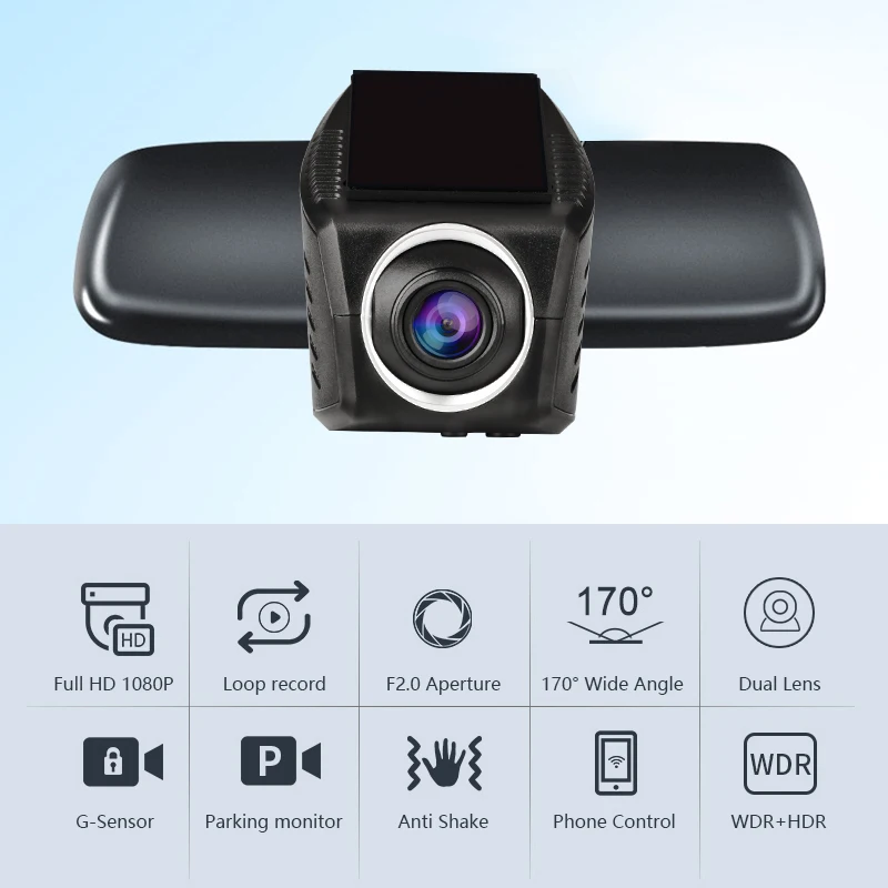 Автомобильный видеорегистратор Мини Wifi Автомобильная камера Full HD 1080P Dash Cam видеорегистратор Автомобильный видеорегистратор видеокамера двойной объектив dvr ночная версия