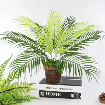 

51cm Artificial Palm Leaf Greenery Plants Faux Fake Tropical Palm Fronds Plant 9 Leaves Palm Tree for Home Party Wedding Decor