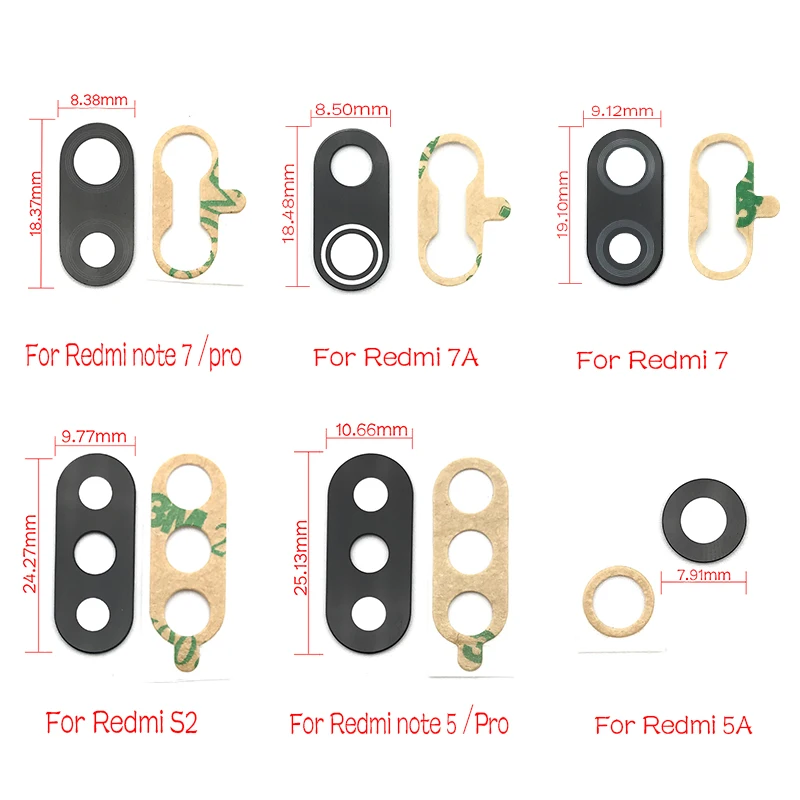 

2Pcs/Lot, Back Rear Camera Glass Lens With Glue For Xiaomi Redmi 7 7A S2 5A 6A Note 6 7 K20 Pro For Xiaomi Mi 9T Replacement