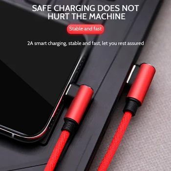 

Double Elbow Type-C USB Data Lline 90 Degree Mobile Phone Charging Line Nylon Braided Compatible for Huawei Xiaomi