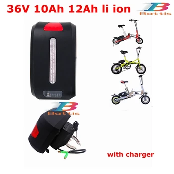 

waterproof 36v 10AH 12AH li ion battery lithium battery 18650 BMS 10s for 350W frame ebike bicycle bike scooter + 2A charger