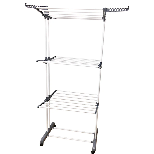 COSTWAY Clothes Hanger Coat Rack Floor Hanger Storage Wardrobe Clothing Drying Racks porte manteau kledingrek perchero de pie Gray