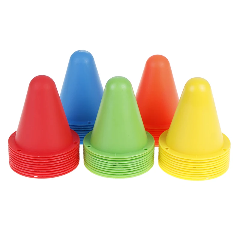 10pcs Soccer Football Rugby Speed Training Equipment Skating Skateboard Mark Cup Space Marker Cones Slalom Roller Skate Pile Cup