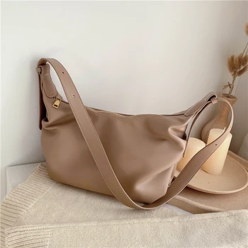 

Burminsa Summer Ruched Soft Women Messenger Bags Unqiue Design Girls Shoulder Bags Large Capacity PU Ladies Crossbody Bags 2020