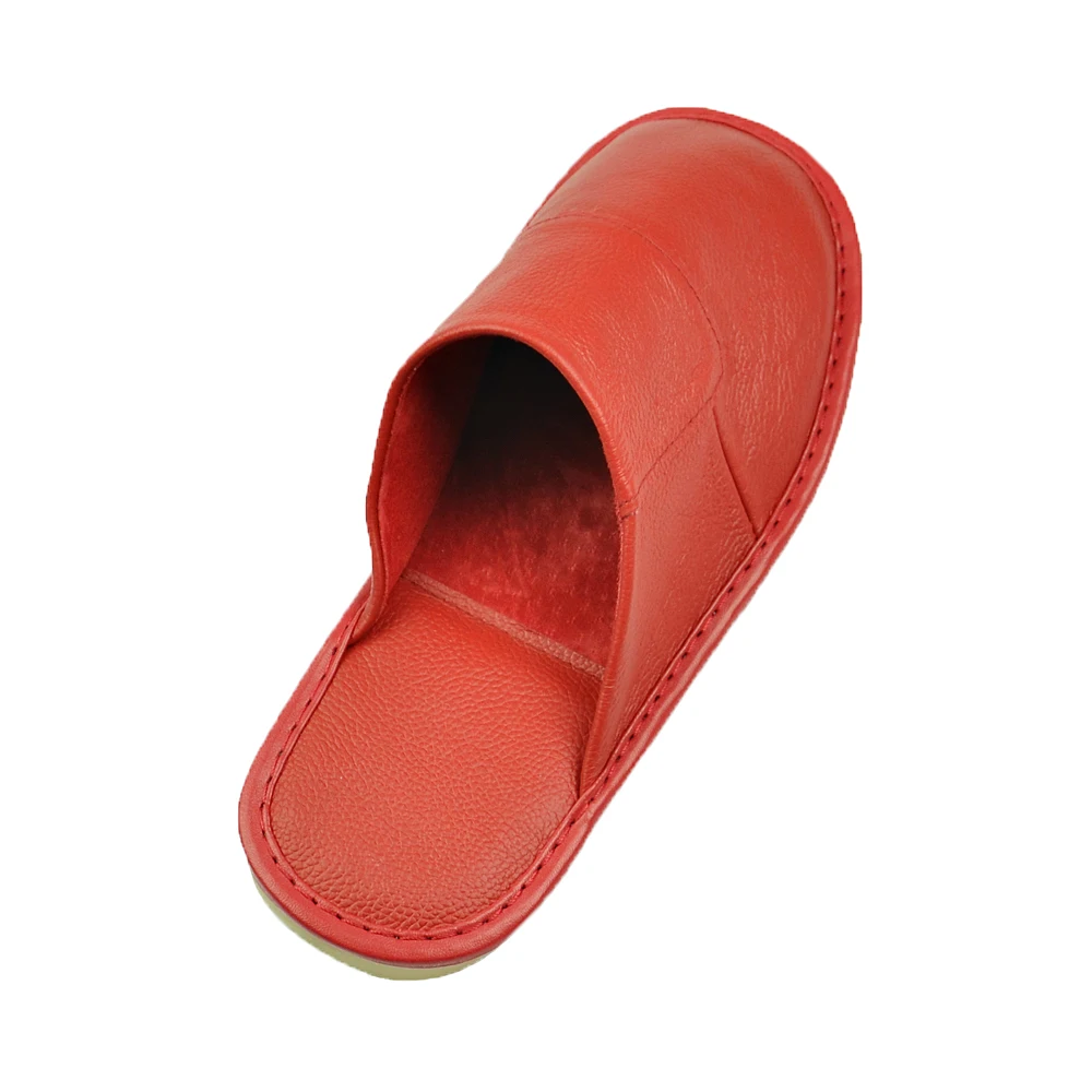 Genuine Cow Leather slippers couple indoor non-slip men women home fashion casual single shoes PVC soft soles spring summer 508