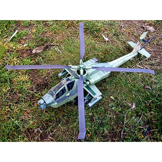 

1: 33 Paper Model America AH-64A Apache Longbow Helicopter Paper Model AH64