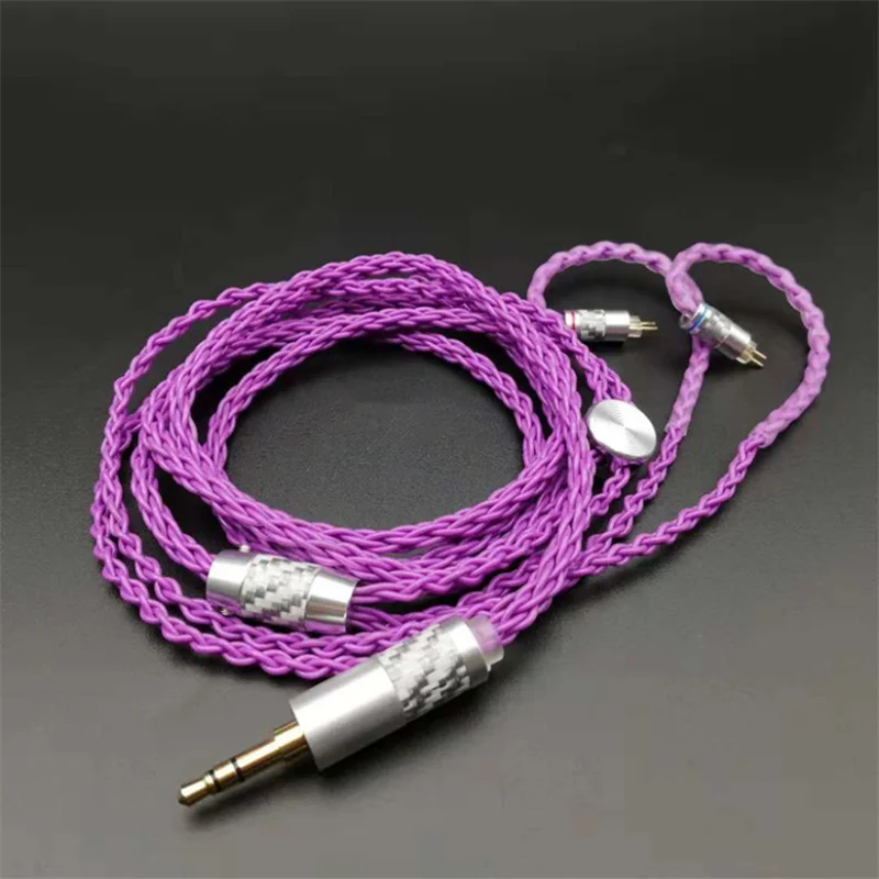 

7N single crystal copper purple 8 share silver-plated wire mmcx 0.78mm