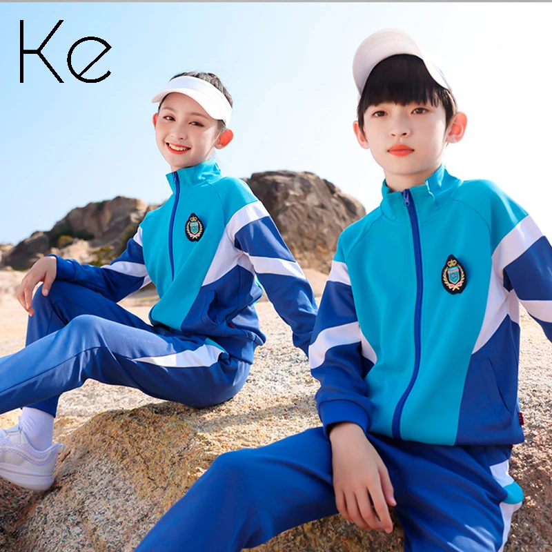 ke210k-elementary-school-children's-sport-sets-tracksuit-boys-girls-kindergarten-uniforms-sportsuit-kids