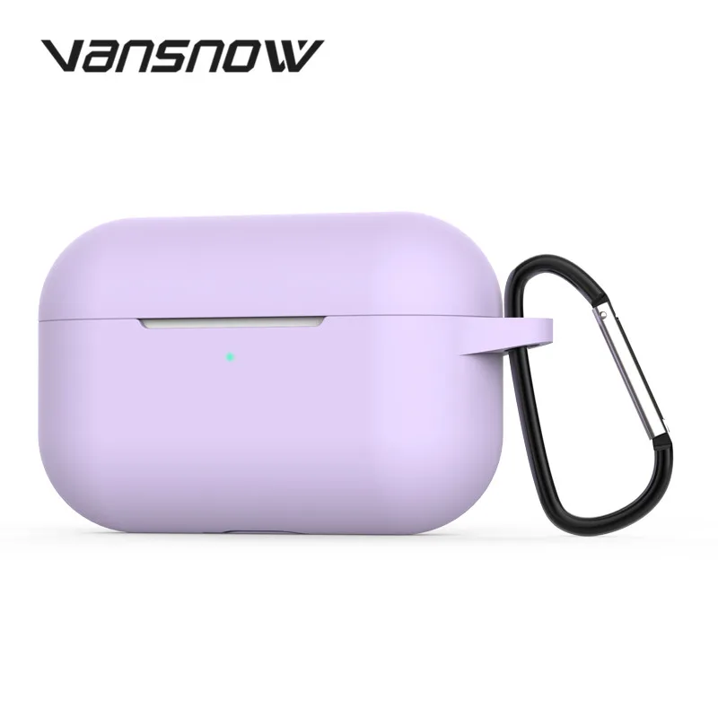 Прочный силиконовый чехол, цветной защитный чехол для Airpods Pro, чехол TWS, Bluetooth наушники для Airpods Pro, кожаный чехол - Цвет: Фиолетовый