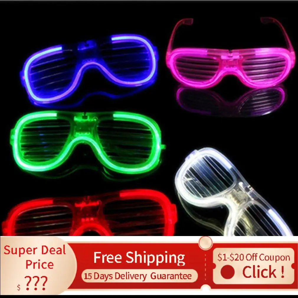 Light Glasses Party Glow Cold For Up Shades Rave Luminous Christmas Festive Favors новый год 2022 | Дом и сад