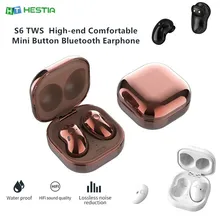 S6 tws confortável mini botão bluetooth fone de ouvido de alta fidelidade à prova d8água 8d som binaural chamada fones de ouvido sem fio