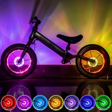 Lumière de roue de vélo colorée à LED, moyeu avant et arrière, une lampe avec 7 couleurs et 18 Modes, Rechargeable, lumière d'équilibre pour enfants