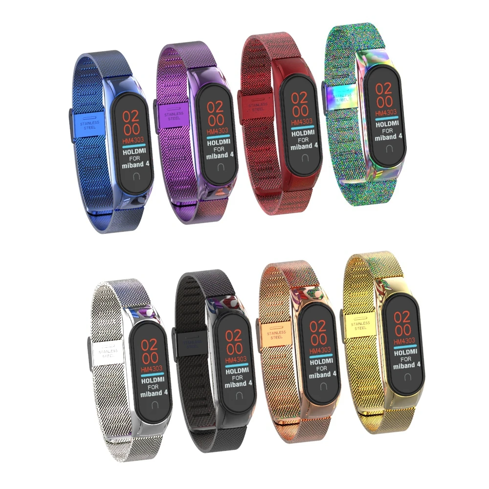 Металлический ремешок для mi band 3 4 Смарт часы нержавеющая стальные браслеты для Xiaomi mi группа 4 NFC глобальной браслет Мода для mi band 3