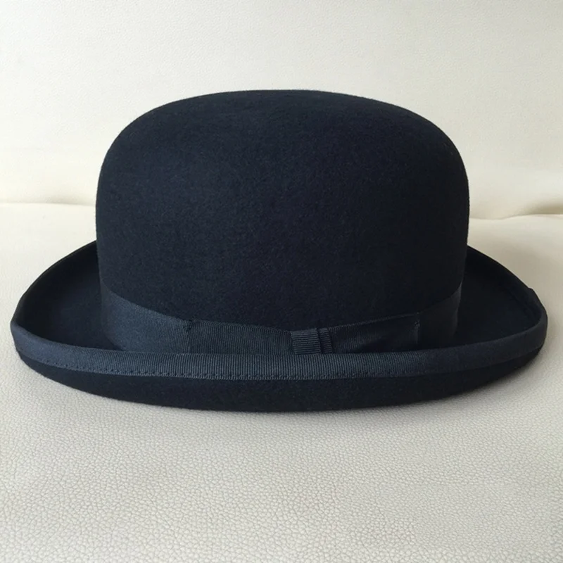 Черный Дерби котелок шляпа для мужчин женщин шерсть фетр топ шляпа Винтаж купол президент Косплей Шляпа Волшебника вечерние фетры