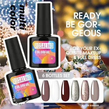 

6pcs 10ml Soak Off UV Gel Polish Quick Building Nail Tips