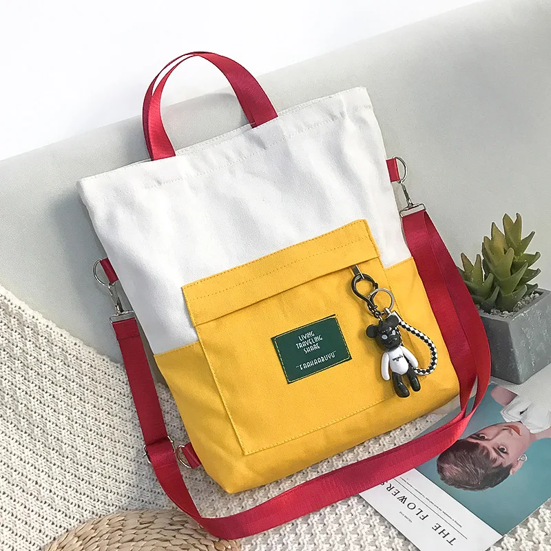 

Bag Women's 2019 New Style Canvas Nylon Handbag Fu Character Embroidery Fashion Large Capacity Shoulder Bag