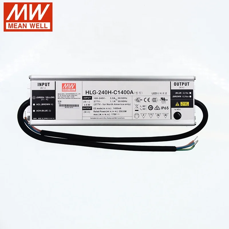Тайвань Meanwell LED Привод HLG-240H-C1400A 250W блок питания для 5 шт. cree cxb3590/clu048 1212
