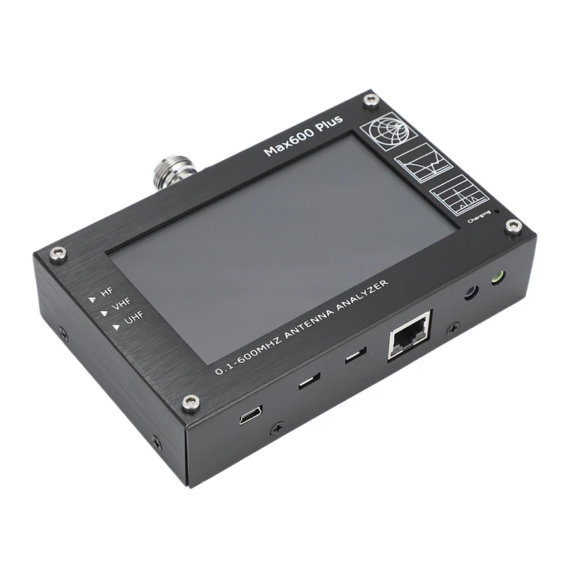 Max600 Plus HF/VHF/UHF антенный анализатор 0,1-600 МГц с 4,3 дюймовым TFT lcd сенсорным экраном