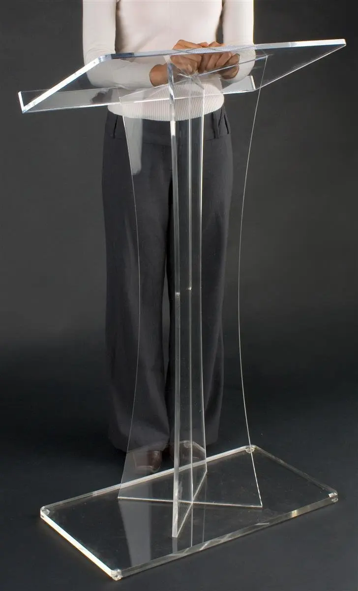 Acrylic Conference Podium, Clear Speaker's Lectern with Base and Lip (LECTX) plexiglass