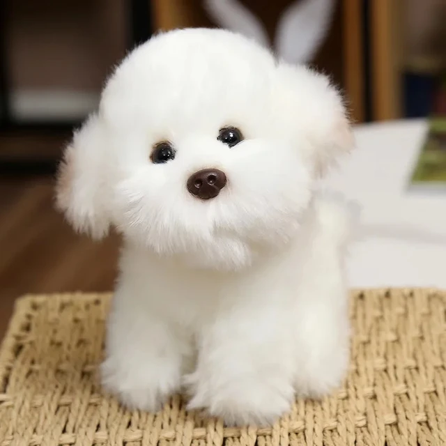 18/25cm Cute Lifelike Stuffed Animal Fluffy Baby Dog Bichon Frise Schnauzer Poodle Plush Toy Sweet Gift For Girl Boy