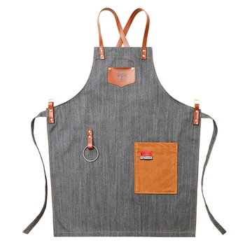 

Cowboy Apron Korean Fashion Hair Barista Tea Shop Waiter Overalls Denim Apron