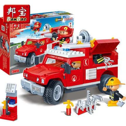 

Fight Inserted-BanBao Educational Inserted Building Blocks Children Happy Toy Hummer Rescue Vehicle 8316