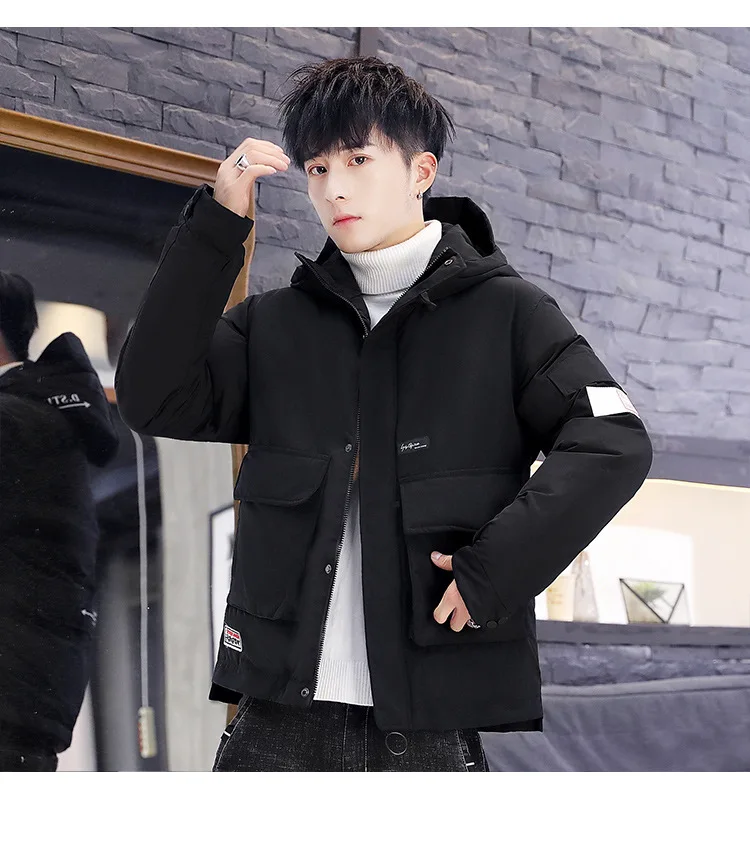 Winter New Style Store Owner-Style Hooded Sporty Loose Cotton Overcoat Men's