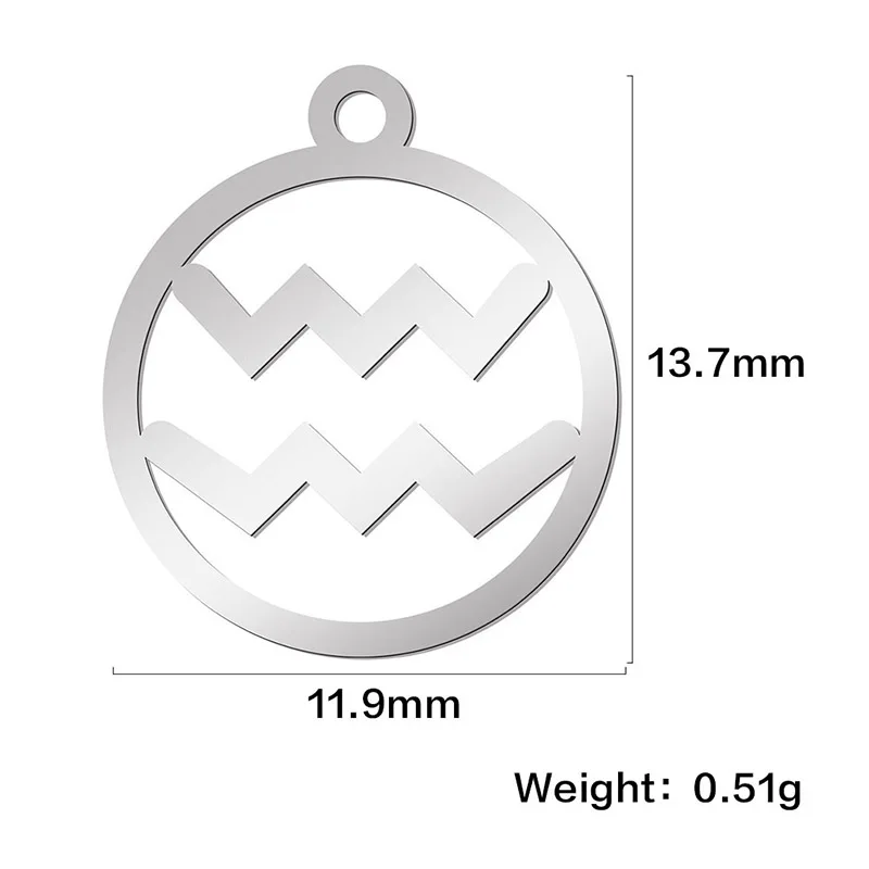 Teamer 12pcs Zodiac Floating Charms Stainless Steel Constellation Pendants