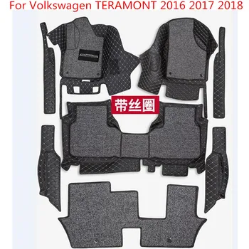 

3D Car Mats Luxury-Surround Leather Floor Mats For Volkswagen Teramont/Atlas 2016 2017 2018 2019 Waterproof, anti-dirty