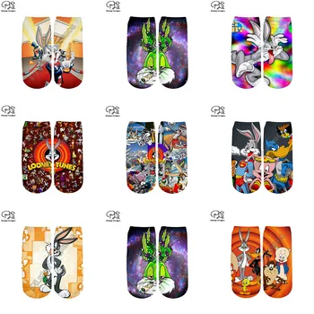 

Looney Tunes Bugs Bunny 3D Print Socks Women/men Ankle Socks Cartoon rabbit fashion harajuku anime Socks for female teens