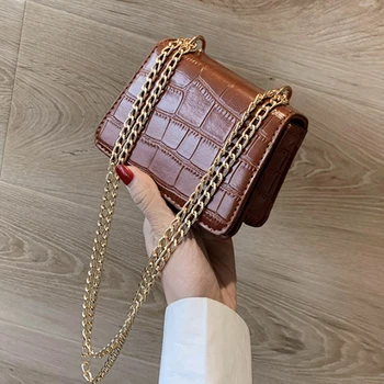

Women Retro Stone Grain Fashion Flap Handbags Purse Shoulder Bags Ladies Messenger Crossbody Bags Solid Chains Wallet Blosa