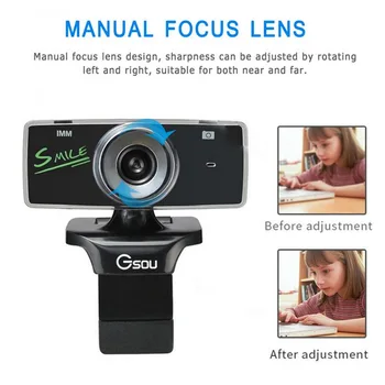 

Gosear PC Webcam USB 480P HD Live Streaming Computer Web Camera with 9 Filter Effect for Video Gaming Recording Conferencing