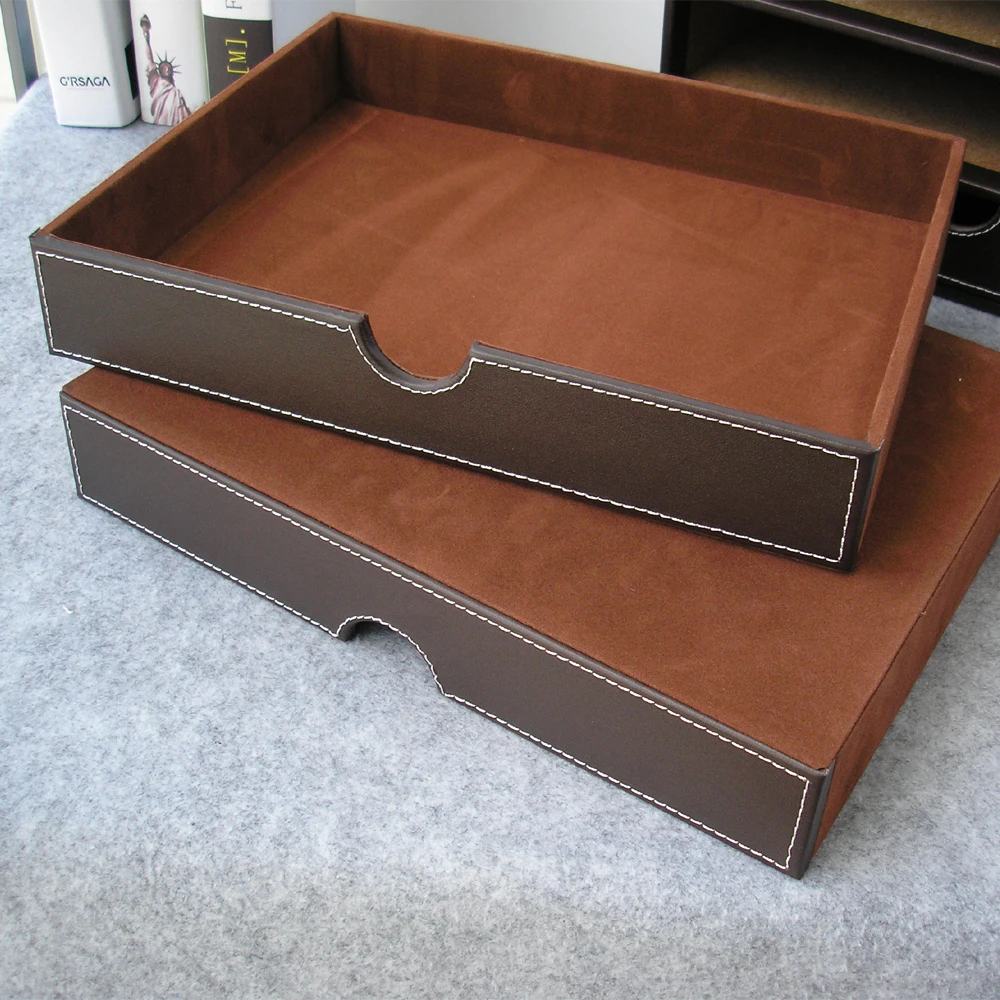 3 Drawers 3 Layers storage racks magazine holder file organizer desk mail organizer Leather Desk Filing Cabinet File Holder File Sorter Organizer for Documents Storage Box Magazine Rack