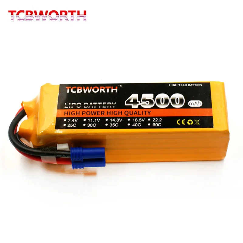 TCBWORTH дрона с дистанционным управлением LiPo Батарея 22 2 V 4500 мА/ч 40C 6S батареи для РУ