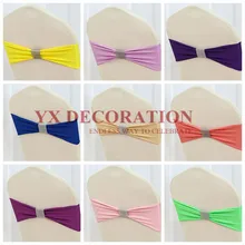 Горячая 50 шт много лайкра лента спандекс стул створки с чистой пряжкой для спандекс крышка стула украшения