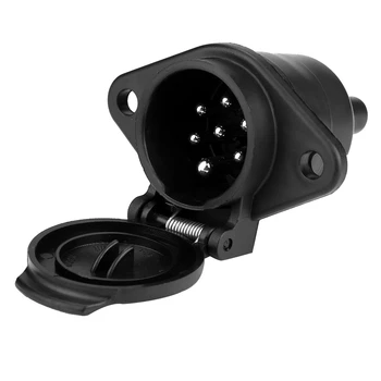 

24V 7 Pin Trailer Socket Connector Adapter Connections For Indicators Side Lights Brake Lights Fit For Car Semi Trailer Truck