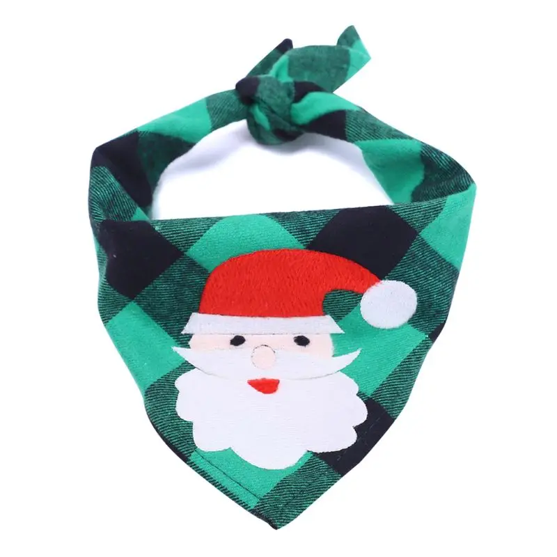 Green Santa claus Рождественские собаки слюнявчик, полотенце для слюней собачьих ошейников салфетка Кошка Собака Бандана Рождественский шарф - Цвет: Green Santa claus