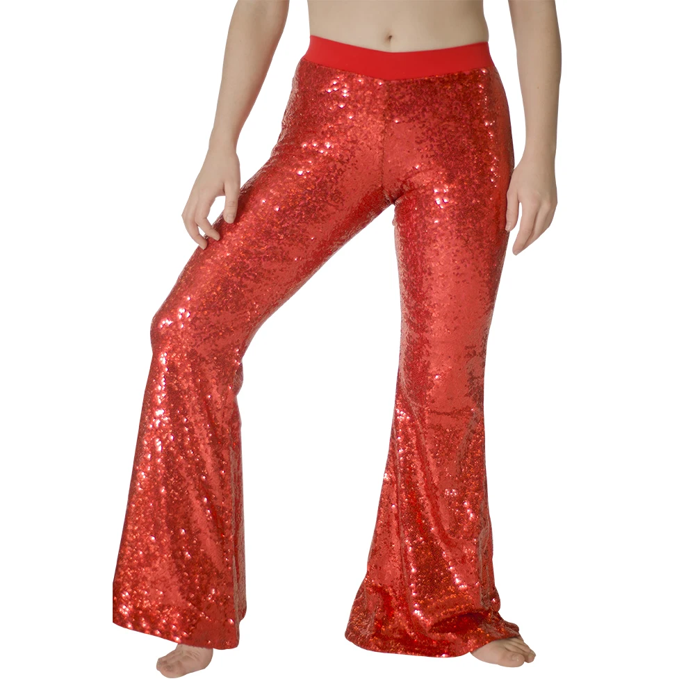 MicrofiberSequinsJazzLongPantsLadiesGirlsJazzDancePantsShiny