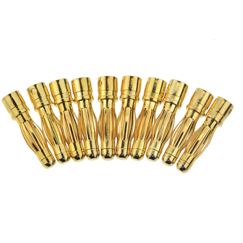 Coax Connector Power Cable Plug Phone Charger Plug Power Plug Adapter 10Pair 4mm RC Battery Gold-plated Bullet Banana Plug Male Female Bullet Banana Connector