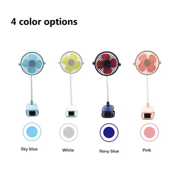 

USB Rechargeable Portable Silent Small Desk Fan With LED Light Multifunctional 360 Degree Adjustable Clip Hose Fan Table Lamp