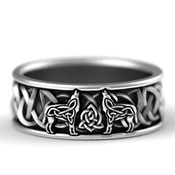 Bague homme loup