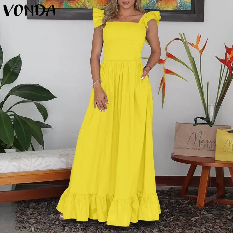 2022 VONDA Women Summer Dress Holiday Party Long Maxi Dress 2022 VONDA
