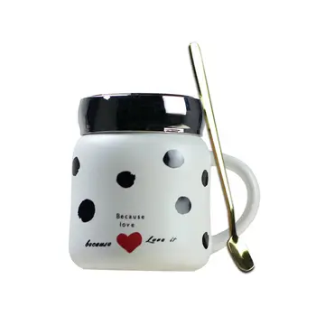 

300 Ml Cute Ceramic Cup Office Drinking Cup Household Milk Coffee Cup Simple Couple Wave Point Mug Cups and Mugs Coffee Cup Wine