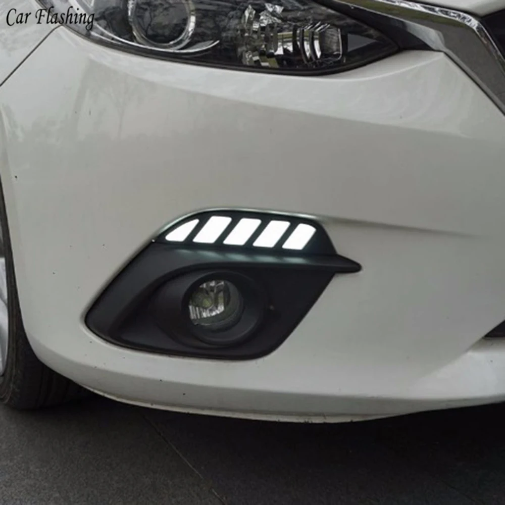 CSCSNL 2 шт. DRL для Mazda 3 Мазда 3 Axela светодиодный дневные ходовые огни Дневной светильник противотуманная фара с сигналом поворота светильник