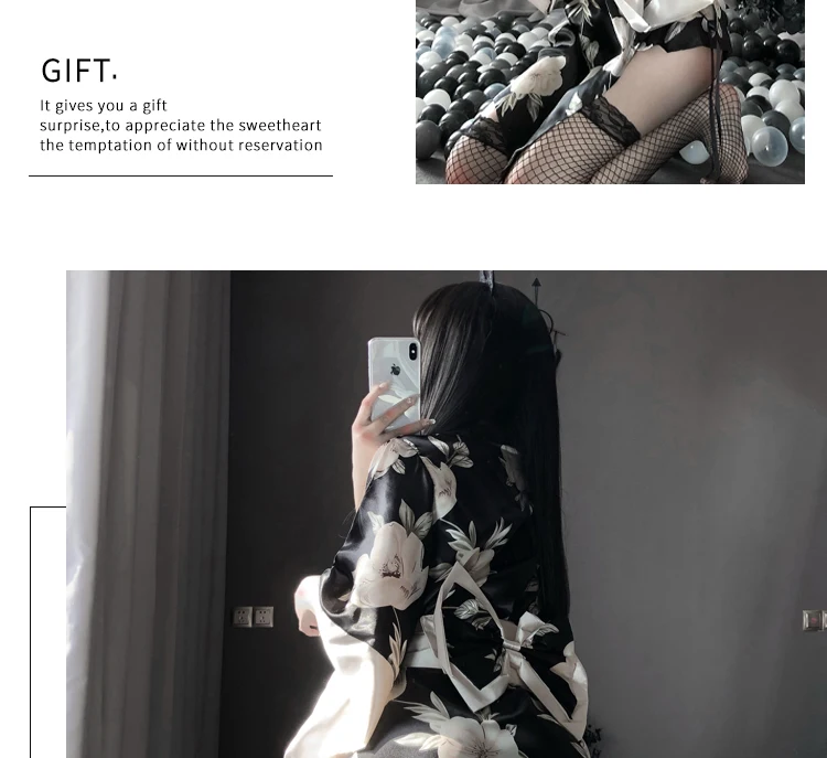 Японское кимоно; сексуальное белье, халат, мягкий шелковый халат для женщин, традиционный стиль, халат юката, костюмы, Пижамный пояс, комплект из 3 предметов