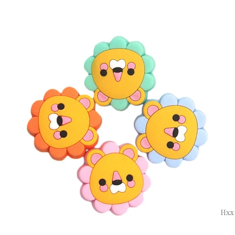 New 5PCS Silicone Beads Teething Mini Lion Food Grade Silicone Toy Teething Nursing Chewing DIY Shower Gift Baby Teether