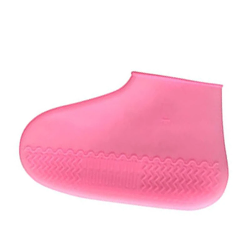 Складная 1 пара дождевых бахилов многоразовые силиконовые противоскользящие S/M/L Спорт на открытом воздухе кемпинг принадлежности 29*17/24,5*14/20*12 см - Цвет: pink